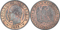 Frankreich 5 Centimes Münze, Napoleon III, Strasbourg, SS, Bronze -