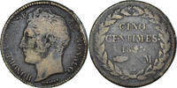 Monaco 5 Centimes Münze, Honore V, S, Copper Gilt -