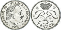 Monaco 5 Francs Münze, Rainier III, UNZ, Cupronickel -