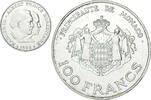 Monaco 100 Francs Münze, Rainier III & Albert, VZ, Silber -