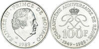 Monaco 100 Francs Münze, Rainier III, 40e anniversaire de règne -