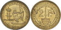 Monaco 2 Francs Münze, Louis II, Poissy, SS+, Cupro-Aluminium -