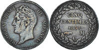 Monaco 5 Centimes Münze, Honore V, SS, Kupfer, Gadoury:MC102 -