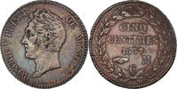 Monaco 5 Centimes Münze, Honore V, SS, Kupfer, Gadoury:MC102 -