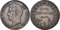 Monaco 5 Centimes Münze, Honore V, S+, Kupfer, Gadoury:MC102 -