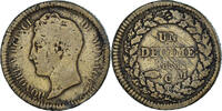Monaco 1 Décime Münze, Honore V, S, Copper Gilt, Gadoury:MC105 -