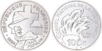 Frankreich 100 Francs Münze, Jean Moulin, Paris, UNZ+, Silber -