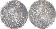 Frankreich Denier Tournois Münze, Henri III, S, Kupfer -