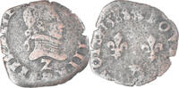 Frankreich Double Tournois Münze, Henri III, Grenoble, S, Kupfer -