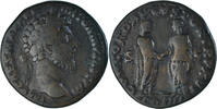 Sesterz Münze, Marcus Aurelius, Rome, SS, Bronze, RIC:826 -