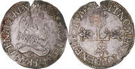 Frankreich 1/2 Franc Münze, Louis XIII, Saint-Lô, S+, Silber, KM:74 -