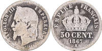 Frankreich 50 Centimes Münze, Napoleon III, Bordeaux, S, Silber -