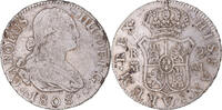 Spanien 2 Reales Münze, Charles IV, Madrid, SS, Silber, KM:430.1 -