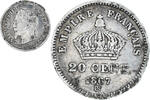 Frankreich 20 Centimes Münze, Napoleon III, Strasbourg, S+, Silber -