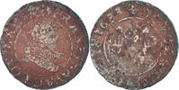 Frankreich Double Tournois Münze, Louis XIII, Lyon, SGE+, Kupfer -