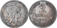 Frankreich 2 Centimes Münze, Dupuis, Paris, SS+, Bronze, KM:841 -