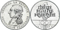 Frankreich 100 Francs Münze, Lafayette, Paris, UNZ, Silber, KM:962 -