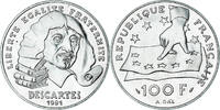 Frankreich 100 Francs Münze, Descartes, Paris, VZ+, Silber, KM:996 -