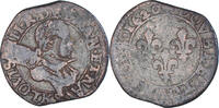 Frankreich Double Tournois Münze, Louis XIII, Bordeaux, S+, Kupfer -