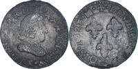 Frankreich Double Tournois Münze, Louis XIII, Bordeaux, S, Kupfer -