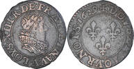 Frankreich Double Tournois Münze, Louis XIII, Paris, SS, Kupfer -