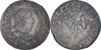 Frankreich Double Tournois Münze, Louis XIII, Poitiers, S+, Kupfer -