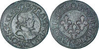 Frankreich Double Tournois Münze, Louis XIII, Poitiers, S, Kupfer -