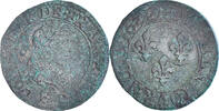 Frankreich Double Tournois Münze, Louis XIII, Tours, S+, Kupfer -