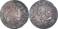 Frankreich Double Tournois Münze, Louis XIII, Saint-Palais, SS, Kupfer -