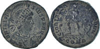 Follis Münze, Theodosius I, Constantinople, SS+, Bronze, RIC:52c -
