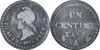 Frankreich Centime Münze, Dupré, Paris, S, Kupfer, KM:646 -