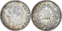 Frankreich 20 Centimes Münze, Napoleon III, Paris, SS, Silber -