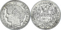 Frankreich 20 Centimes Münze, Cérès, Paris, S+, Silber, KM:758.1 -