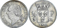 Frankreich 1/4 Franc Münze, Louis XVIII, Bayonne, SS, Silber, KM:714.6 -