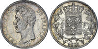 Frankreich 5 Francs Münze, Charles X, Lille, SS+, Silber, KM:720.13 -