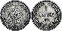 Finnland Markka Münze, Alexander II, Helsinki, SS+, Silber, KM:3.2 -