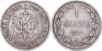 Finnland Markka Münze, Alexander II, Helsinki, SS, Silber, KM:3.2 -