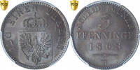 Deutsch Staaten 3 Pfennig Münze, PRUSSIA, Wilhelm I, Hannover, PCGS -
