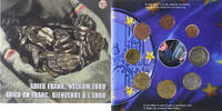 Belgien Coffret Münze, Adieu Frank, Welkom Euro, FDC.BU, STGL -