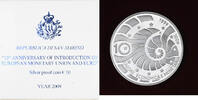 San Marino 10 Euro Monetary Union, Proof, STGL, Silber -