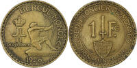 Monaco 1 Franc Münze, Louis II, Poissy, SS+, Cupro-Aluminium -