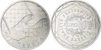 Frankreich 10 Euro Bretagne, Paris, UNZ, Silber -