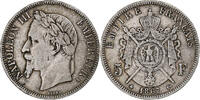 Frankreich 5 Francs Napoleon III, Paris, S+, Silber, KM:799.1 -