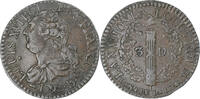Frankreich 3 Deniers Louis XVI, Lyon, Barré, SS+, Kupfer -