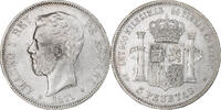 Spanien 5 Pesetas Amadeao I, Madrid, SS, Silber, KM:666 -