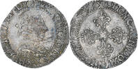 Frankreich 1/2 Franc au col plat Henri III, Bordeaux, SS+, Silber -
