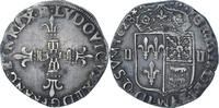 Frankreich 1/4 Ecu de Béarn Louis XIII, Morlaas, SS, Silber, Gadoury:30 -