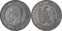 Frankreich 10 Centimes Napoleon III, Paris, VZ, Bronze, KM:771.1 -