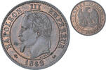 Frankreich 2 Centimes Napoleon III, Bordeaux, VZ+, Bronze, KM:796.6 -