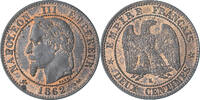 Frankreich 2 Centimes Napoleon III, Bordeaux, VZ+, Bronze, KM:796.6 -